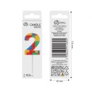 Colour Pick Blocks Building Block Number 2 Birthday Candle