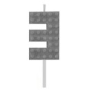 Blocks Grey Blocks Building Block Number 3 Grey Birthday Candle