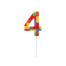 Colour Pick Blocks Building block number 4 birthday candle