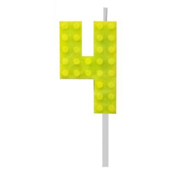 Blocks Yellow Blocks Building block number candle Yellow 4