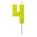 Blocks Yellow Blocks Building block number candle Yellow 4