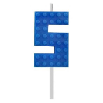 Blocks Blue Blocks Building block number 5 Blue cake candle