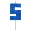 Blocks Blue Blocks Building block number 5 Blue cake candle