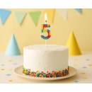 Colour Pick Blocks Building block number candle, birthday candle - number 5
