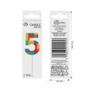 Colour Pick Blocks Building block number candle, birthday candle - number 5