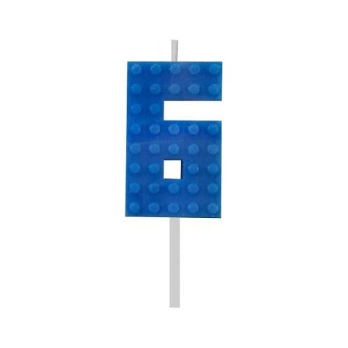 Blocks Blue Blocks Building Block Number 6 Blue Candle, Number Candle