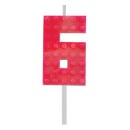 Blocks Red Blocks Building Block Red Candle Number 6