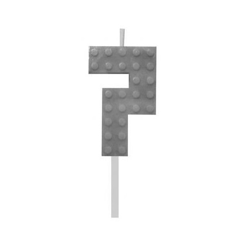 Blocks Grey Blocks Block 7 Grey birthday candle, number candle