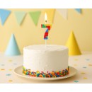 Colour Pick Blocks Building block number 7 cake candle, number candle