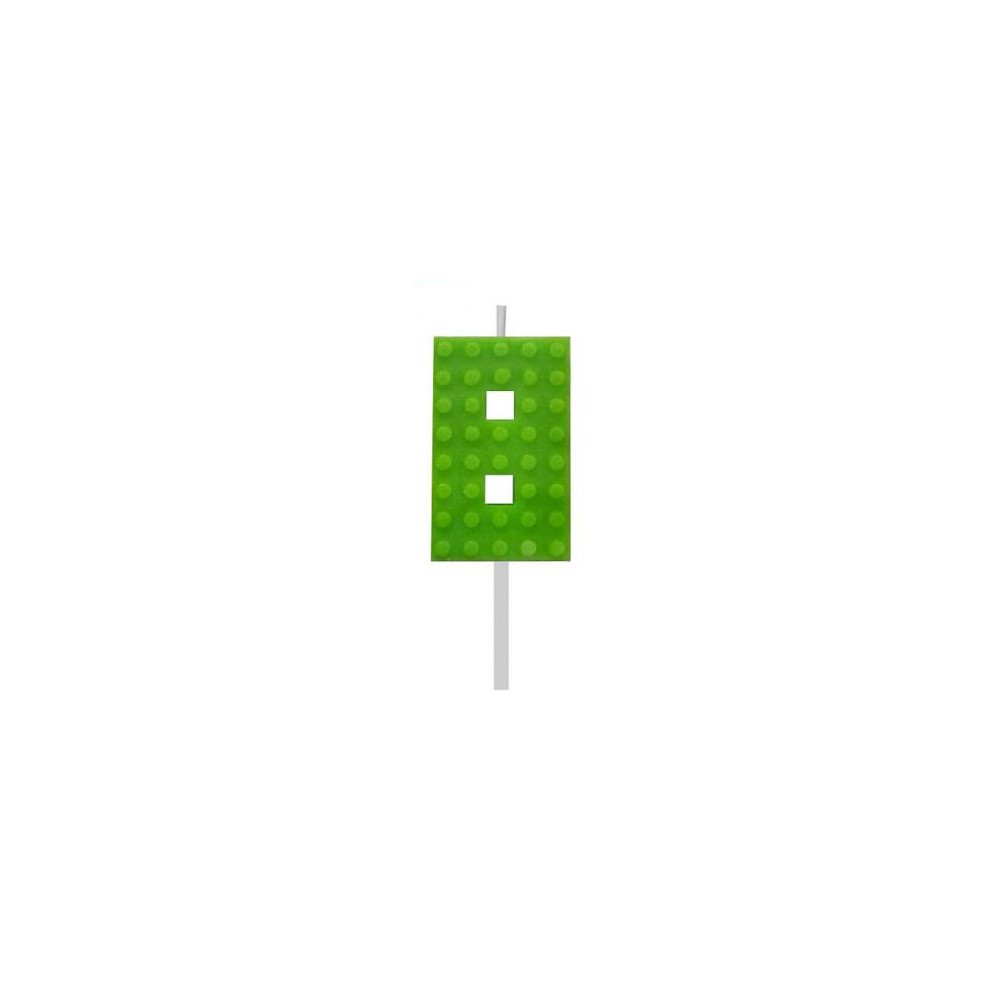 Blocks Green Blocks Building Block No. 8 Green Cake Candle, Number Candle
