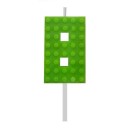 Blocks Green Blocks Building Block No. 8 Green Cake Candle, Number Candle