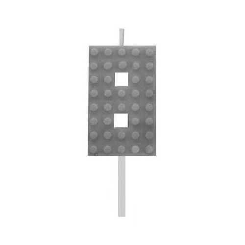Blocks Grey Blocks Building Block Number 8 Grey Cake Candle, Numeric Candle