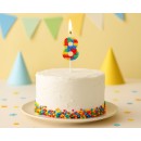 Colour Pick Blocks Building block number 8 candle, numeral candle