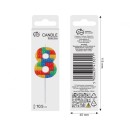 Colour Pick Blocks Building block number 8 candle, numeral candle