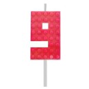Blocks Red Blocks Block red candle for cake, number candle 9