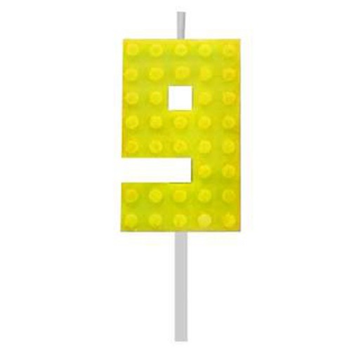 Blocks Yellow Blocks Building Block Yellow Number 9 Cake Candle