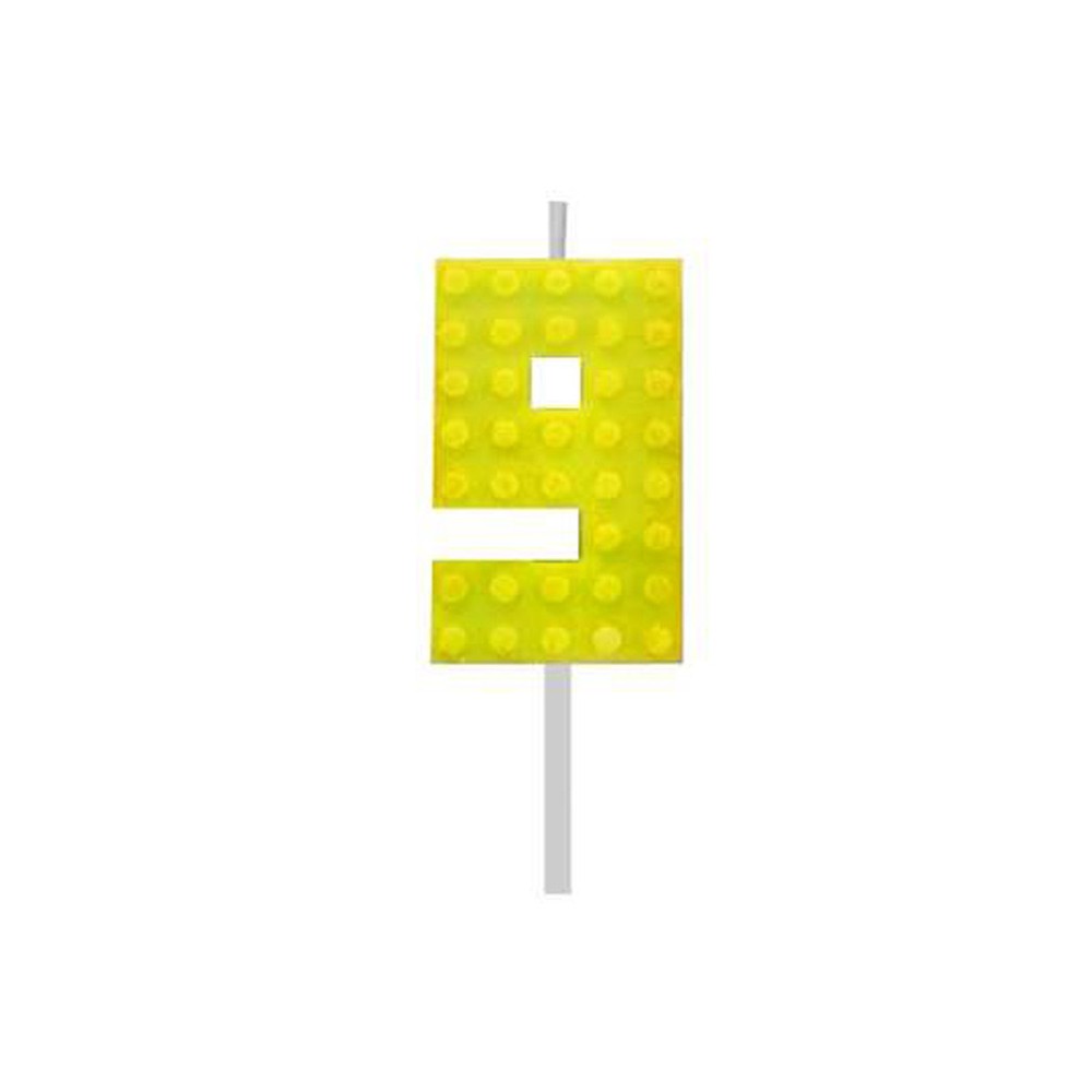 Blocks Yellow Blocks Building Block Yellow Number 9 Cake Candle