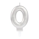 Number Silver, Silver numeral candle, cake candle 0