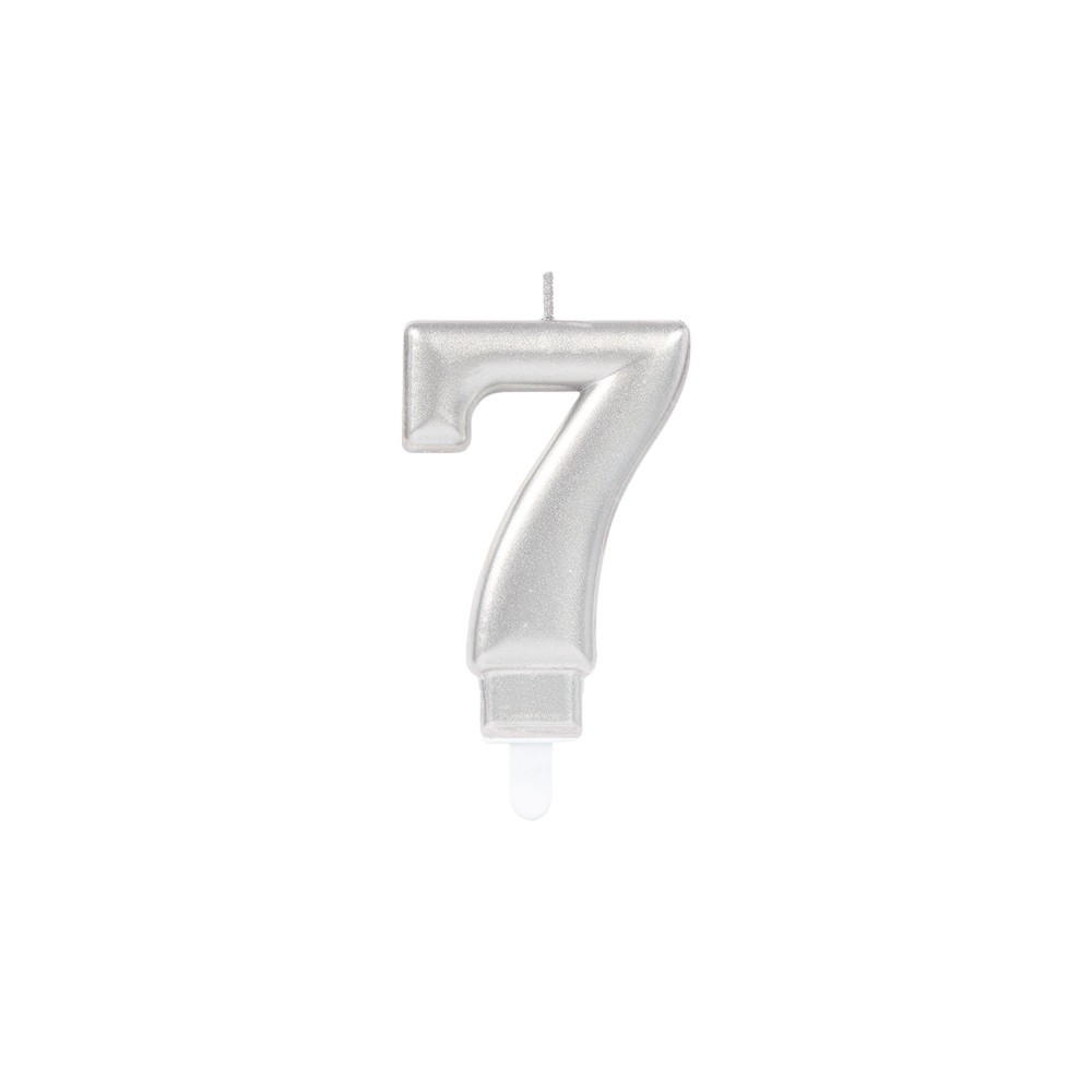 Number Silver, Silver number candle, cake candle number 7