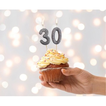 Number Glitter Black, Black number candle, birthday candle 0