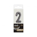 Number Glitter Black, Black Number Candle, Birthday Candle 2