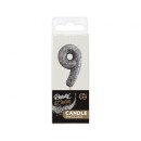 Number Glitter Black, Black numeral candle, birthday cake candle, number 9