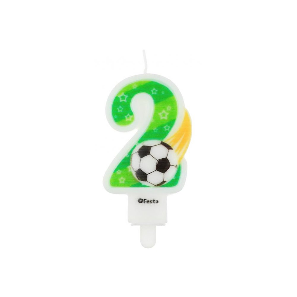 Football Ball Number 2 candle, cake candle