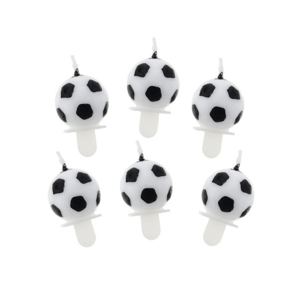 Football Soccer Ball, cake candle set of 6