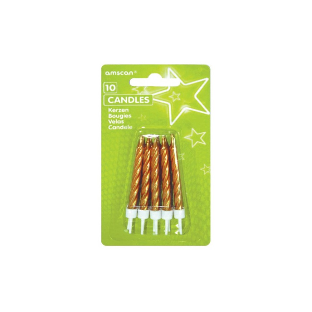 Colour Gold, Gold cake candle, candle set of 10 pcs