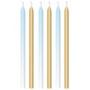 Colour Blue Ombre Happy Birthday cake candle set, 6 pcs