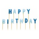 Happy Birthday Happy Birthday Blue Cake Candle Set, 13 pcs