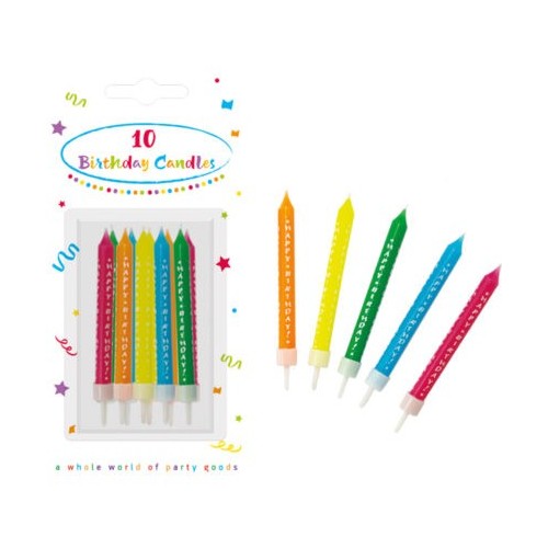 Happy Birthday Happy Birthday cake candle set, 10 pieces