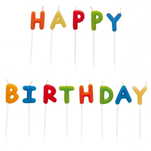 Happy Birthday Happy Birthday cake candles, 13-piece candle set