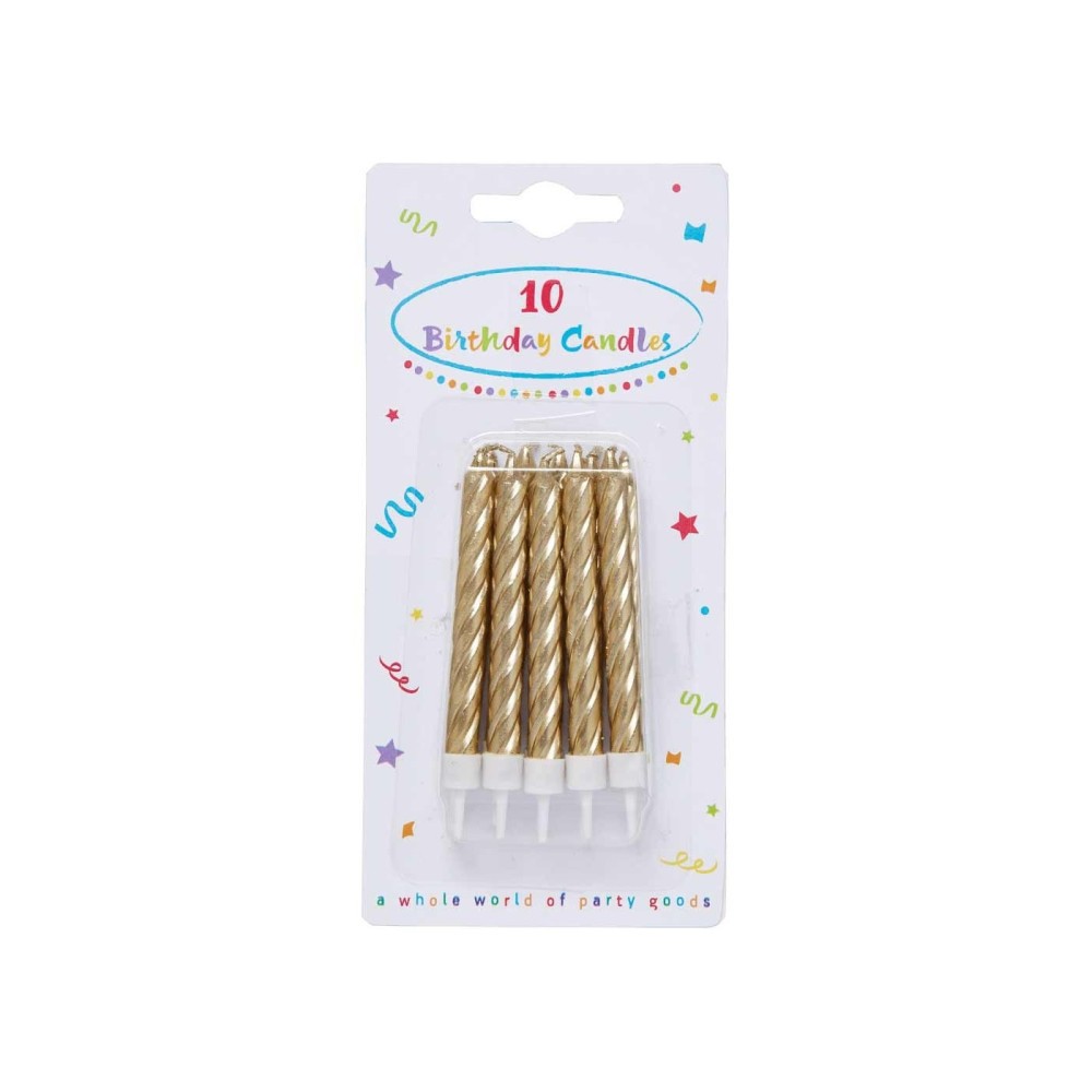Happy Birthday Happy Birthday Gold cake candle, candle set 10 pieces