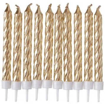 Happy Birthday Happy Birthday Gold cake candle, candle set 10 pieces