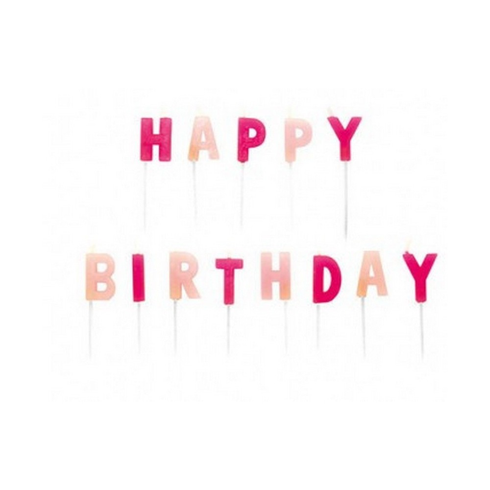 Happy Birthday Pink gyertya, tortagyertya