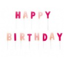 Happy Birthday Pink gyertya, tortagyertya