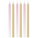 Colour Pink Ombre Happy Birthday cake candles, candle set 6 pcs