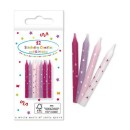 Happy Birthday Happy Birthday Pink, Pink cake candle, candle set 12 pcs