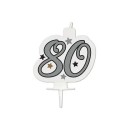Happy Birthday Milestone Happy Birthday Silver Cake Candle, Number Candle 80