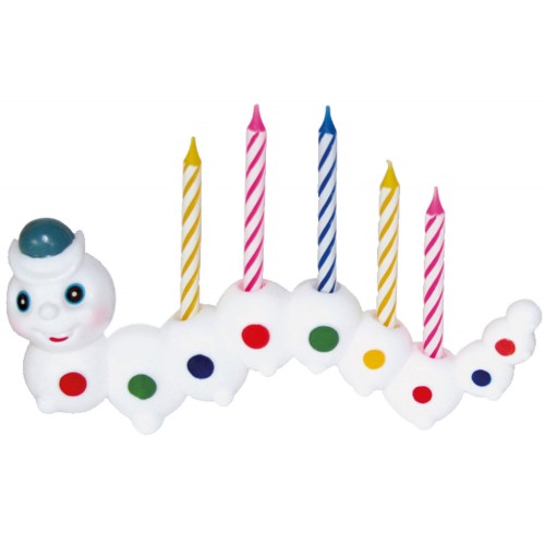 Happy Birthday Caterpillar colorful candle set 9 pcs
