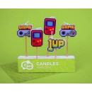 Gamer Game On Toy Cake Candle, 5-piece Candle Set