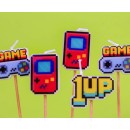 Gamer Game On Toy Cake Candle, 5-piece Candle Set