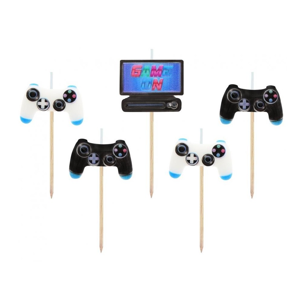 Gamer Game Game Cake Candle, Candle Set 5 pcs