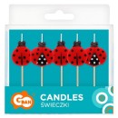 Animals Fly Ladybug birthday candle, candle set 5 pcs
