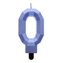 Number Diamond Metallic Blue number 0 candle, cake candle