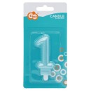 Number Pearly Light Blue number 1 candle, cake candle