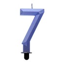 Number Diamond Metallic Blue number 7 candle, cake candle 7