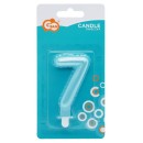 Number Pearly Light Blue number 7 candle, cake candle