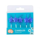 Star Metallic Blue Star, Blue cake candle, candle set 5 pcs